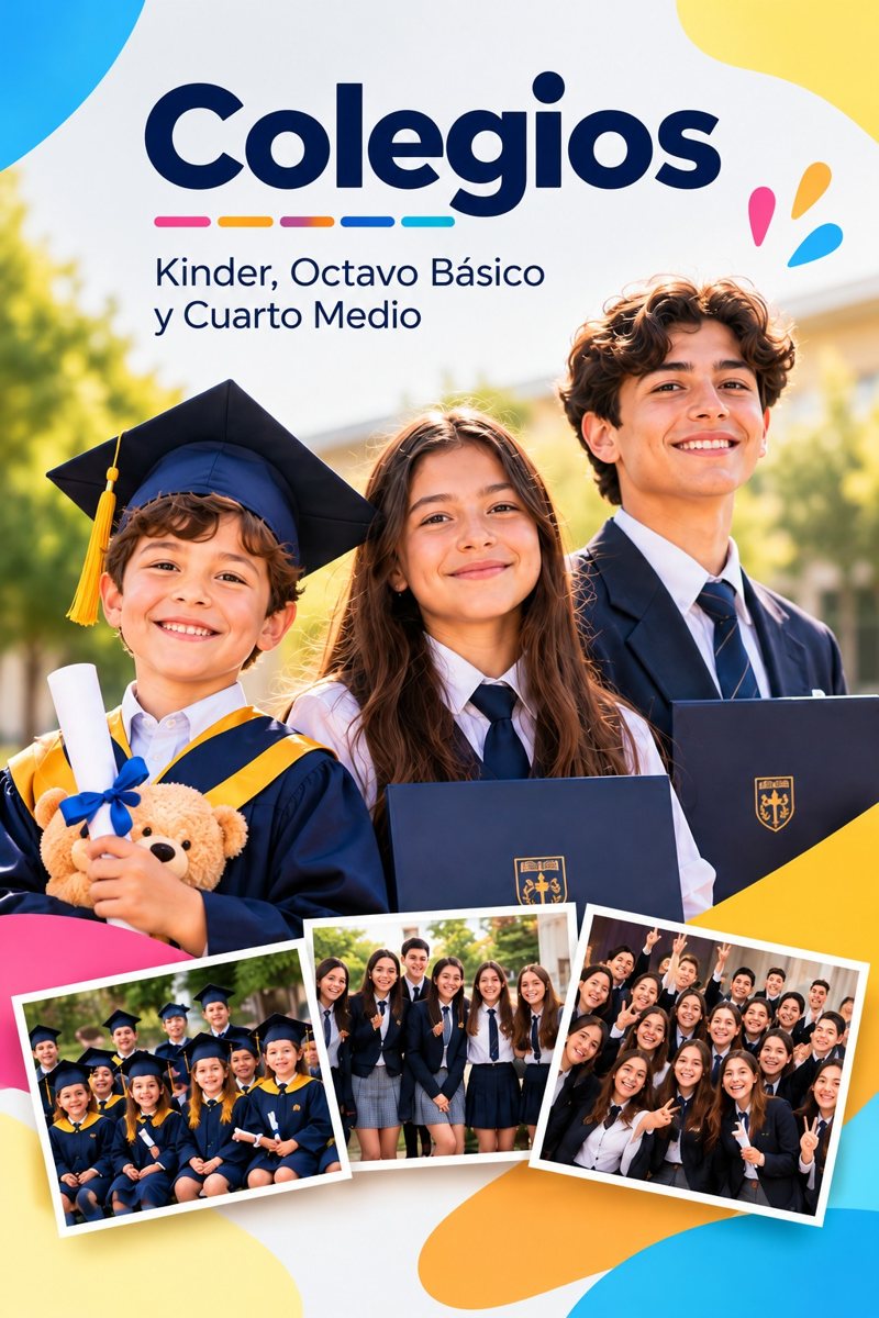 Colegios: kinder, octavo básico y cuarto medio